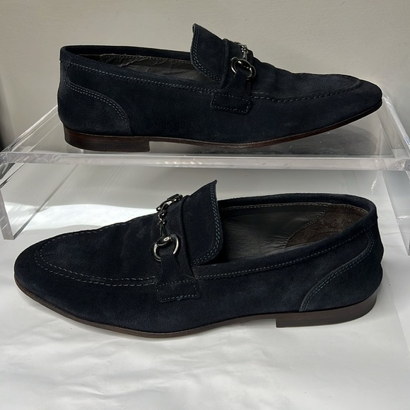 To Boot New York Sz 10 Dark Navy Blue Suede Slip On Loafers Shoes main image 2